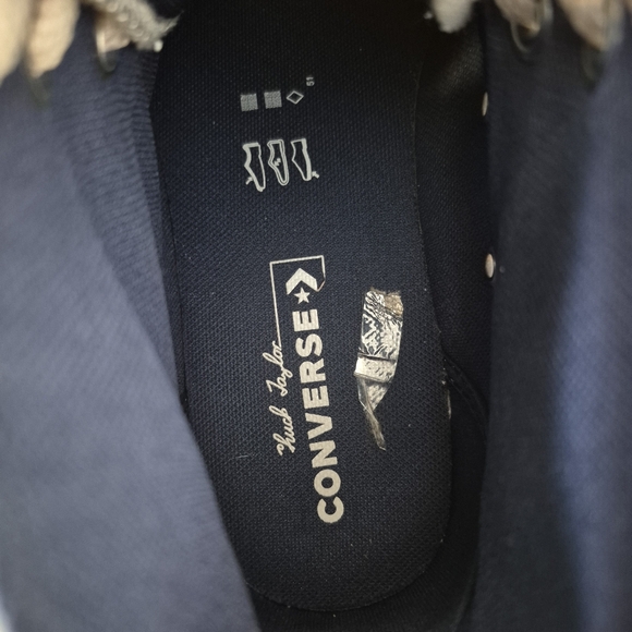 Converse Chuck 70 Court High Sneakers Beige/Navy Style# 171686C Men's Size 8 - Picture 11 of 13